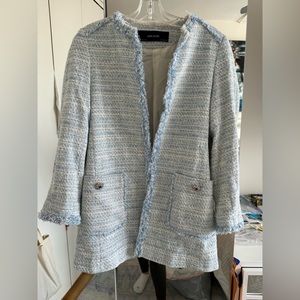 Zara blue and white blazer